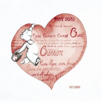 Oeuvre coeur c'mon ours  de mary blachon